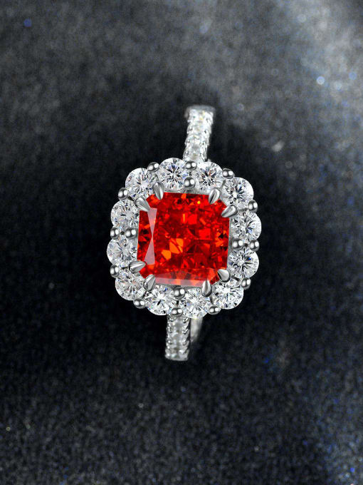 Padmase [R 2056] 925 Sterling Silver High Carbon Diamond Flower Luxury Ring